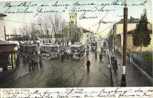 Braila, Strada Galati / street view with trams (EK)