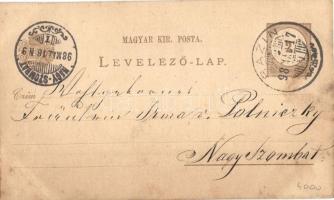 1898 All Heil!, Radfahrer / kézzel rajzolt biciklis üdvözlőlap, Nagyszombati kerékpáregyesület, címe...