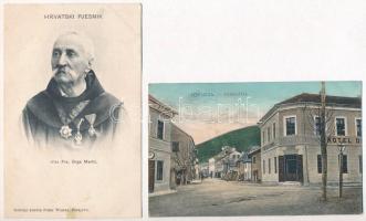 21 db RÉGI főleg bosnyák lap jobb darabokkal / 21 pre-1945 mostly Bosnian town-view postcards with interesting pieces