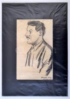 Holtz jelzéssel: Gavrilo Princip 1914, ceruza, papír, paszpartuban, 22,5×13,5 cm