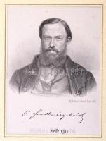 cca 1866 P. Szathmáry Károly író portréja, rotációs fametszet, papír, a Nefelejts melléklete, paszpartuban, 19×13,5 cm