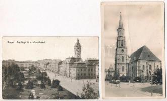 10 db főleg RÉGI történelmi magyar városképes lap, vegyes minőség / 10 mostly pre-1945 historical Hungarian town-view postcards, mixed quality