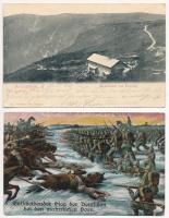 8 db RÉGI képeslap; katonai, hajó, külföldi városok. vegyes minőség / 8 pre-1945 postcards, military...