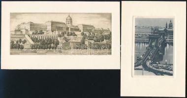 Vagyóczky Károly (1941-): Budapest. Rézkarc(5 db), papír, jelzés nélkül, kb. 10x14 cm