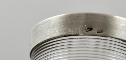 Ezüst(Ag)peremű kupicás poharak, jelzettek, 6 db, m: 4,5 cm, d: 3,5 cm