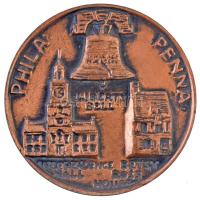 Amerikai Egyesült Államok DN "Abraham Lincoln / Phila Penna"  Br emlékplakett (73mm) T:2
...