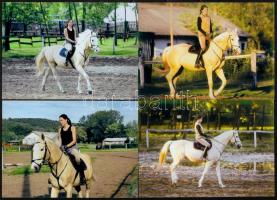 A lovaglás, modern fotó tétel, közte pár 1985-ös képpel, 18x12,5 cm