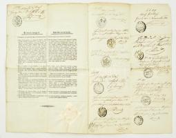 1853 Házaló útlevél sok település pecsétjével / 1853 Peddler passport