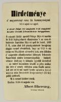 1856 Hirdetmény a sóár felemelése tárgyában. Buda, kétnyelvű 46x38 cm