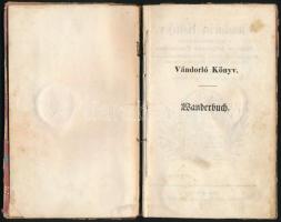 1850 Vándorló könyv vasvörösvári molnárlegény részére részére sok pecséttel, bejegyzéssel / Wander book of Burgenland Rotenturm miller