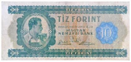 1946. 10Ft T:III / Hungary 1946. 10 Forint C:F  Adamo F1