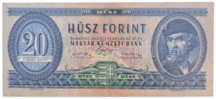 1947. 20Ft T:III / Hungary 1947. 20 Forint C:F  Adamo F9