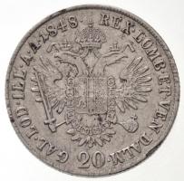 1848E 20kr Ag "V. Ferdinánd" (6,56g) T:2 kis ph.
Huszár: 2084.; Unger III.: 1421.b