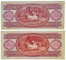 1949. 100Ft "B 095 002901" sorozat és sorszámmal illetve "MINTA" perforációval +...