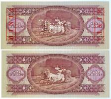 1980. 100Ft "B000 000720" sorozat és sorszámmal illetve piros "MINTA" felülnyomá...