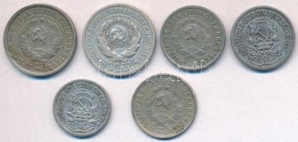 Szocialista Szövetségi Szovjet Köztársaság 1923. 10k Ag + 15k Ag + Szovjetunió 1925. 20k Ag + 1932. 15k Cu-Ni (2x) + 20k Cu-Ni T:2,2- Russian Socialist Federated Soviet Republic 1923. 10 Kopeks Ag + 15 Kopeks Ag + Soviet Union 1925. 20 Kopeks Ag + 1932. 15 Kopeks Cu-Ni (2x) + 20 Kopeks Cu-Ni C:XF,VF