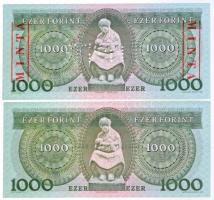 1983. november 10. 1000Ft "D00000061" sorszámmal illetve piros "MINTA" felülnyom...