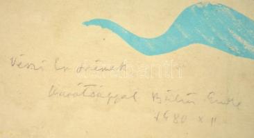 Bálint Endre (1914-1986): Jónás és a cet. Monotípia, papír, jelzett, Vészi Endre (1916-1987) Kossuth...