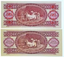 1984. 100Ft "B000 000266" sorozat és sorszámmal illetve piros "MINTA" felülnyomá...