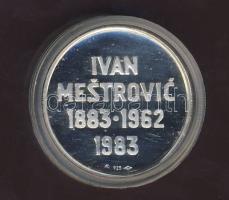 Horvátország 1983. "Ivan Mestrovic" Ag emlékérem 13g T:PP Eredeti dísztokban, tanúsítvánnyal!