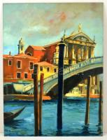 Kovács Tamás Vilmos (1951-): Velence. Olaj, farost, jelzett, 80×60 cm