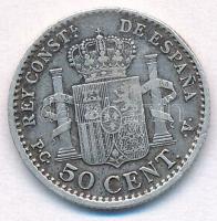 Spanyolország 1904PC-V 50c Ag "XIII. Alfonz" T:2,2- ph.
Spain 1904PC-V 50 Centimos Ag &qu...