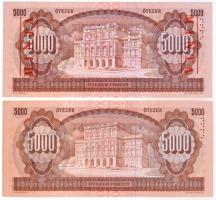 1992. 5000Ft "J 00000440" sorszámmal illetve piros "MINTA" felülnyomással és per...