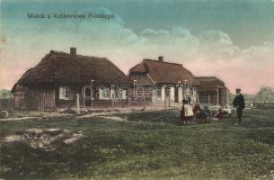 Widok z Królewstwa Polskiego / View from the Kingdom of Poland, village + K.u.K. Bahnhofkommando Radom