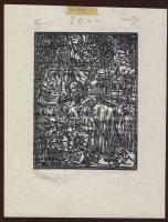 1986 Kőnig Róbert (1955 - ) szignózott linómetszet 21x15 cm