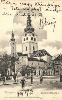 Besztercebánya, Banska Bystrica; Vártemplom, Strelinger Samu üzlete / castle church, shop (EB)