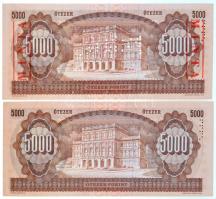 1993. 5000Ft "J 00000473" sorszámmal illetve piros "MINTA" felülnyomással és per...