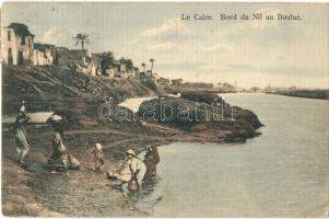 Cairo, Kairo, Le Caire; Bord du Nil au Boulac / river bank with water carrying women (fl)