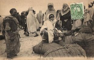 Pelerins, un Cheik / Tunisian folklore, pilgrims with a sheikh, TCV card