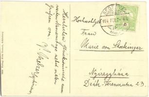 Segesvár, Schässburg, Sighisoara; Óratorony, utcakép, Schwarz üzlete. Fritz Teutsch kiadása / Partie...