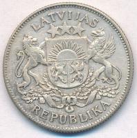 Lettország 1925. 2L Ag T:2 Latvia 1925. 2 Lati Ag C:XF Krause KM#8