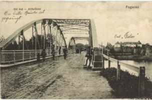 Fogaras, Fagaras; Olt híd. Thierfeld Dávid kiadása / Altbrücke / bridge + Artillerieschiessschule der K.u.k. 1. Armee