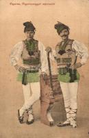 Fogaras, Fogaras megyei népviselet. Thierfeld Dávid kiadása / Fagaras, Romanian county folklore + Artillerieschiessschule der K.u.k. 1. Armee