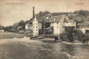 Kolozsvár, Cluj; Nagy Szamos folyó részlet a malommal. Schuster Emil kiadása / river with mill