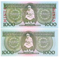 1996. 1000Ft "MINTA" perforációval és felülnyomással "E 00000309" sorszámmal + 1...