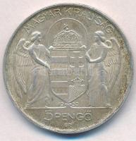 1939. 5P Ag "Horthy balra" T:1-,2 ph., kis patina
Adamo P8.2