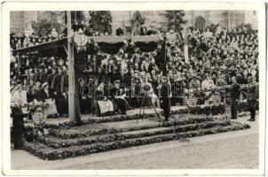 1940 Kolozsvár, Cluj; bevonulás, Horthy Miklós, Purgly Magdolna, Tasnádi Nagy András / entry of the Hungarian troops, Horthy, Purgly "1940 Kolozsvár visszatért" So. Stpl (fl)