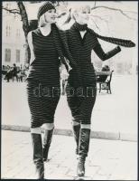 cca 1971 Divatfotók Párizsból, Koppenhágából és Budapestről, 3 db feliratozott vintage fénykép, 22x17,5 cm