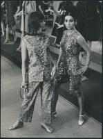 cca 1971 Divatfotók Párizsból, Koppenhágából és Budapestről, 3 db feliratozott vintage fénykép, 22x1...