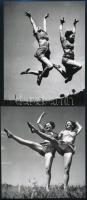 cca 1935 Mozgás- és mozdulatművészeti kompozíciók, Szentpál Olga iskolájának archívumából 3 db korabeli felvétel mai másolata, 13,5x12 cm és 11x17 cm között