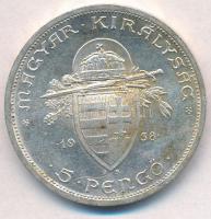1938. 5P Ag "Szent István" T:1-,2 kis ph.
Adamo P8.1