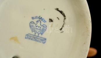 Aquincumi porcelán kacsa pár, kézzel festett, jelzett, hibátlan, m: 5,5 cm