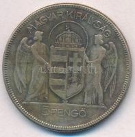 1930. 5P Ag "Horthy jobbra" T:2-,3 patina
Adamo P8