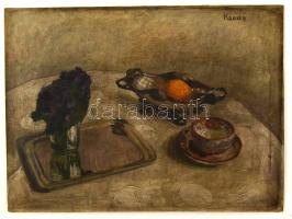 Kandó László (1886-1952): Asztali csendélet. Olaj, karton, jelzett, 44×60 cm