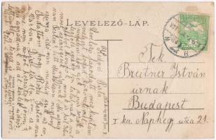 Miskolc, Szemere utca a Mindszenti templommal, Grünwald J. keretes képeslapja