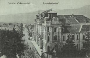 Csíkszereda, Mercurea Ciuc; Igazságügyi palota. Vákár L. kiadása / Palace of Justice + M. Kir. 39. Honvéd Nehéz Tábori Tüzér Ezred 1. Üteg